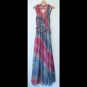 Colorful Silk Maxi Dress